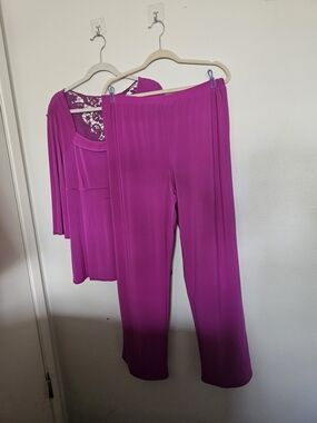 Antthony Fuchsia Wide-Leg Lounge Pants